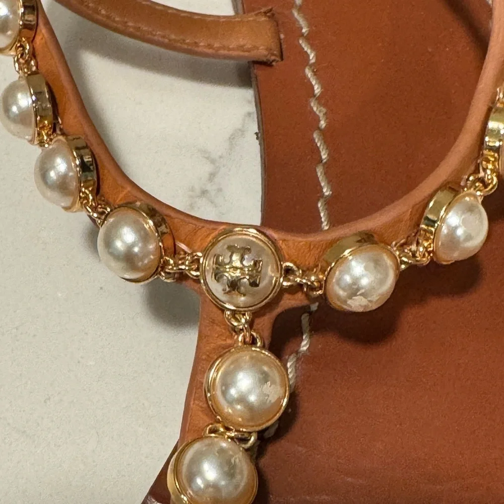 Tory Burch Emmy Pearl Embellished Sandals